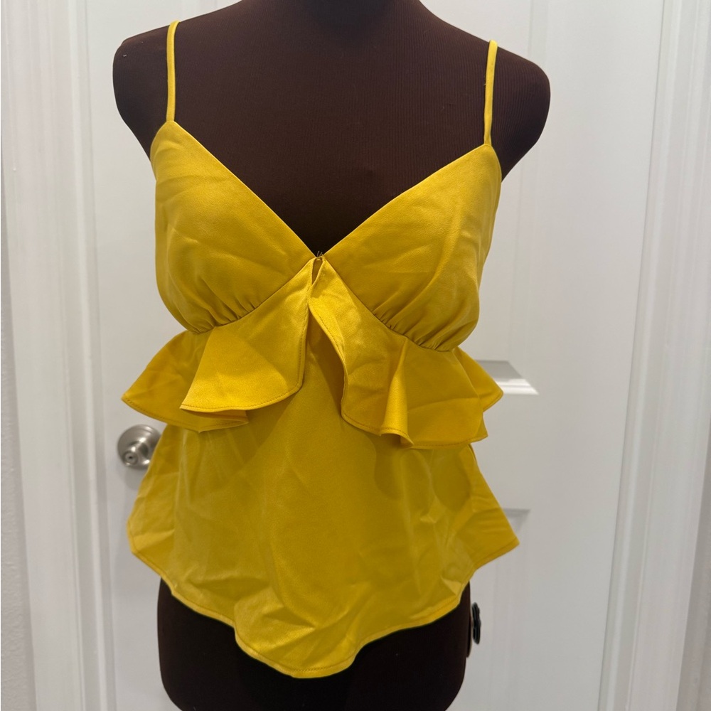 Good Luck Gem Yellow Camisole with Ruffles